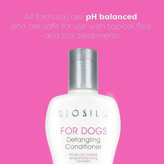 BioSilk for Dogs Silk Therapy Dog Detangling Conditioner, Dog Coat Conditioner to Help Smooth Knots and Tangles and Support Soft Manageable Coats During Routine Grooming, 12 Fl Oz - 2 Pack