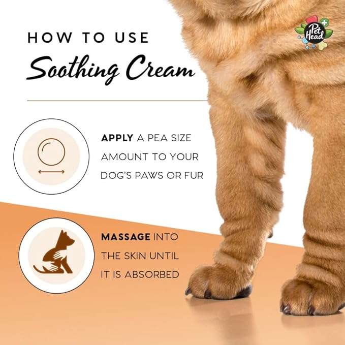 Pet Head Health Oatmeal Soothing Cream for Dogs | Fragrance Free | Nourishes and Hydrates | Suitable for use on Sensitive Skin, Noses, Paws, Wrinkles, Folds and Tail Pockets | 3 fl. oz.