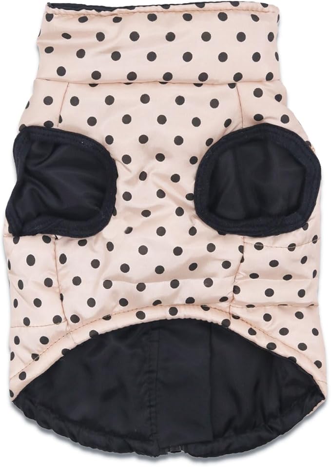 Winter Puppy Coats Warm Small Dog Jacket Pet Jackets Puppy Cold Weather Coat Pet Clothes for Small Dogs, XS, Polka Dots