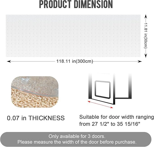 Uross Carpet Protector for Pets 9.84FT - Anti-Scratch Mat for Doorway, Under Door Floor Protector, Cat Scratch Stopper