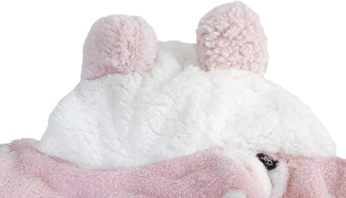 GabeFish Dog Cape Blanket for Small Dogs, Cute Puppy Fleece Pajamas, Cats Cold Weather Coat Wraps with Hood Pink Small