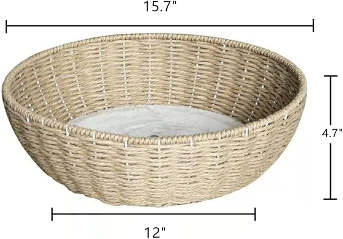 SHENGOCASE 2-Pack Cat Tower Tree Add ons Accessories Replacement Part Basket Bed, Handwoven Wicker Rattan Bowl Bed with Soft Cushion
