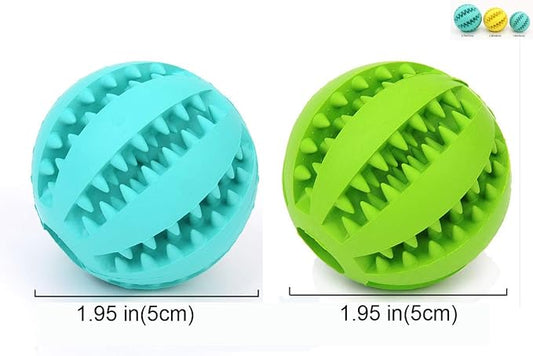 Sunglow 2 Pack Dog Toy Ball,Nontoxic Bite Resistant Teething Toys Balls for Small/Medium/Large Dog and Puppy Cat, Dog Pet Food Treat Feeder Chew Tooth Cleaning Ball Exercise Game IQ Training