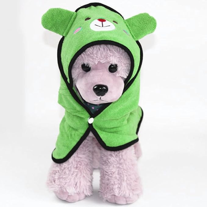 Goclothod Pet Hooded Bath Towel Puppy Drying Bath Towel Absorbent Bathrobe Warm Blanket