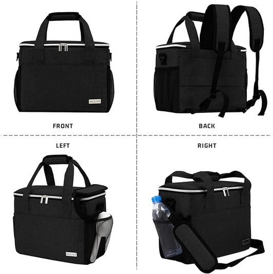 BAGLHER Dog Travel Bag Backpack Pet Supplies Backpack Pet Accessories Storage Bag 5-Piece Set With Shoulder Strap 2 Lined Pet Food Containers 4 Foldable Feeding Bowls Essential Kit for Pet travel