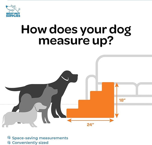 Best Pet Supplies Dog Stairs & Steps - Foam Steps for Small Dogs & Cats, Non-Slip Indoor Balanced Pet Step Support, Dog Ramp, No Assembly, Pale Teal, 4-Step (18-inch Height)