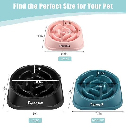 Slow Feeder Dog Bowls for Healthy Eating, Non-Slip and Anti-Choking Design, Reduces Bloating & Overeating for Large Dogs, Easy to Clean