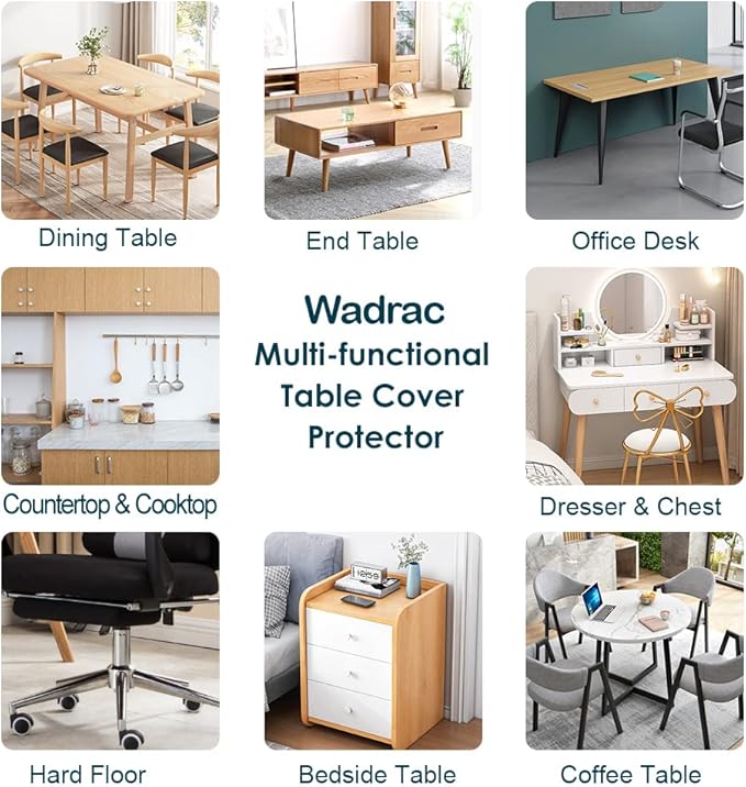 Clear Plastic Chair Mat for Carpeted Floor Protection PVC Table Cloths Vinyl Transparent Tablecloth for Office Writing Children Study Work Desktop Cover Mat Pad Dust Water Proof Easy Clean 32x40 inch