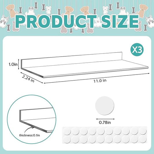 3 Pcs Window Sill Protector, Pet Window Guard,Transparent, Window Sill Cover, Protection from Dog and Cat Scratching Chewing Slobbering, Heavy Duty Scratch Shield(11"x2.24"x0.88")