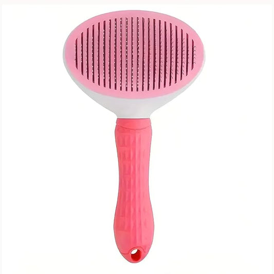PETS-LAMB Self-Cleaning Dog and Cat Grooming Brush, Suitable for Long or Short Hair, Loose Hair Removal Brush, Easy to Remove, Pet Massage Tool. (Pink)