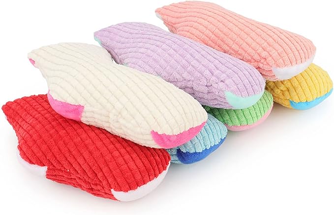 Squeaky Dog Toys, Funny Dog Toys Stuffed Plush Dog Toy, Cute Socks Dog Birthday Gift Dog Chew Toys Pet Toys for Small Medium Dogs(Blue Yellow)