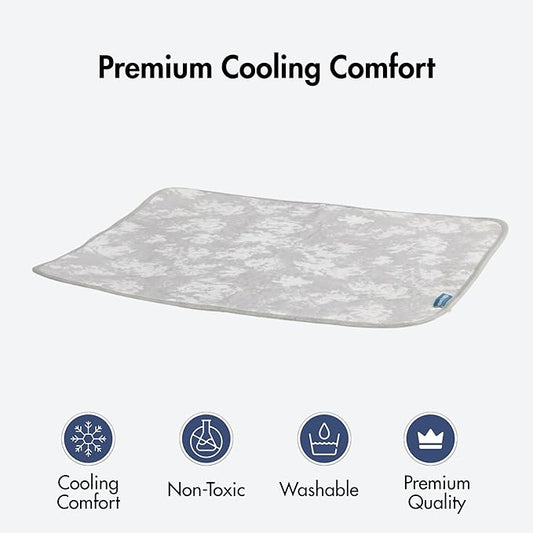 Spark Paws Cooling Mat for Dogs - Self Cooling Dog Mat & Pet Cooling Pad for Large, Medium & Small Dogs - Non-Toxic, Non-Gel Washable Cooling Bed - Cloud Grey - Size XL