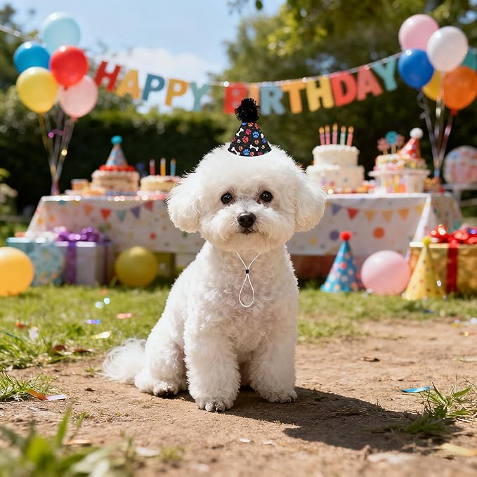 6pcs/Pack Mini Dog Party Hats for Small XS Cat Puppy Doggie Kitten Rabbit Stuffed Animals Birthday Holiday Party Grooming Accessories