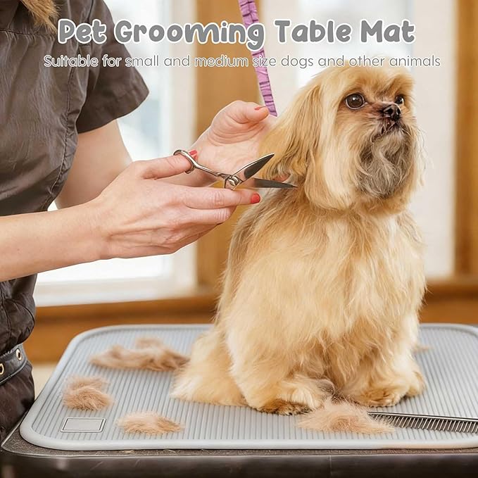 Dog Grooming Table Mat Pad Non Slip,Silicone Durable Premium Non-Slip Dog Bath Mat,Slip Mat - Bathing Mat for Pets,22.45inchX15.75inch (Grey)