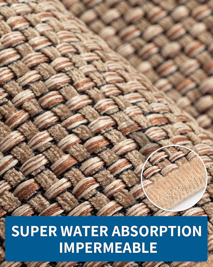 Kitchen Rugs Non Slip Washable, Absorbent Kitchen Mats for Floor, Braided Kitchen Runner Rug with Rubber Backing, Durable Dirt-Resistant Kitchen Carpet for Front of Sink (Beige,20"x47")