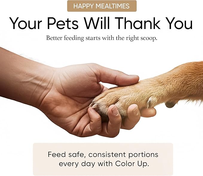 Color Up ½ Cup Pet Food Scoop – Stainless Steel Dog Food Scoop Cup (8 Tbsp) – Rust-Resistant, Heavy-Duty Measuring Scoop for Dogs, Cats, Birds & Rabbits – Perfect for Dry Food & Treats