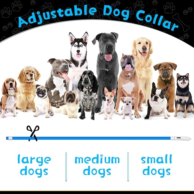 Weewooday 3 Pcs Dog Collar USB Rechargeable LED Light up Dog Collar Flash Waterproof Pet Necklace Pet Lights for Night Walking Adjustable Safety Necklace for Large Medium Small Puppy(Blue)