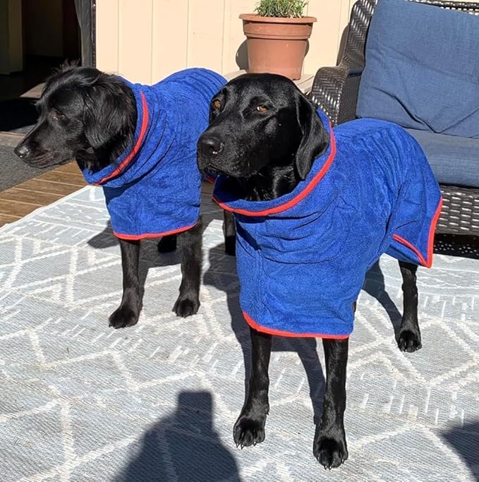 Dog Drying Coat - Fast Drying Dog Towel Robe - Microfiber Super Absorbent Pet Bathrobe, Adjustable Collar & Belly Strap Coat Pet Bath Robe Towel (Small, Green)
