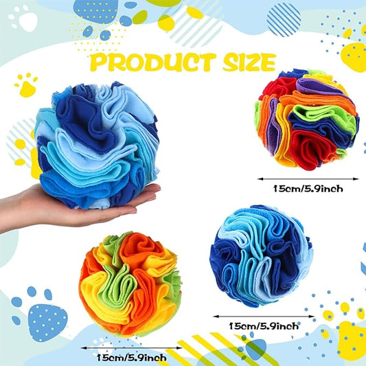 Droutti 3 Pcs Snuffle Ball for Dogs Stress Relief Interactive Dog Snuffle Ball Toys Dog Foraging Mat Pet Snuffles Balls Toy Dogs Treat Ball Pad Pet Puzzle Toys for Anxiety Relief Enhance Sniffing