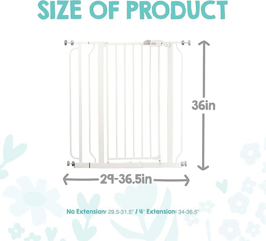 Regalo Extra Tall Baby Gate for Doorways & Bottom of Stairs, Pressure Mount for Babies, Toddlers & Pets, Tested & Safe for 30 Years, American Designed, White