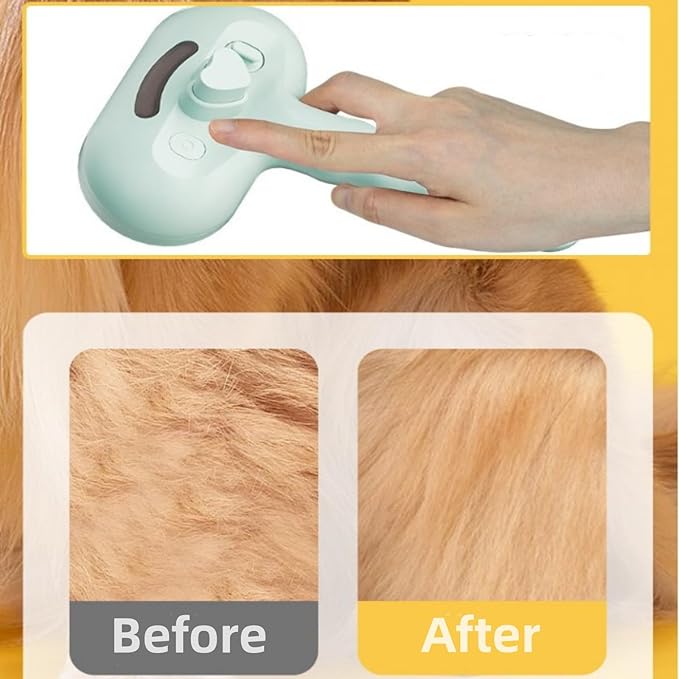 Shower Brush for Dogs, 3-in-1 Pet Grooming Brushes with Steam & Self-Cleaning Silicone Bristles