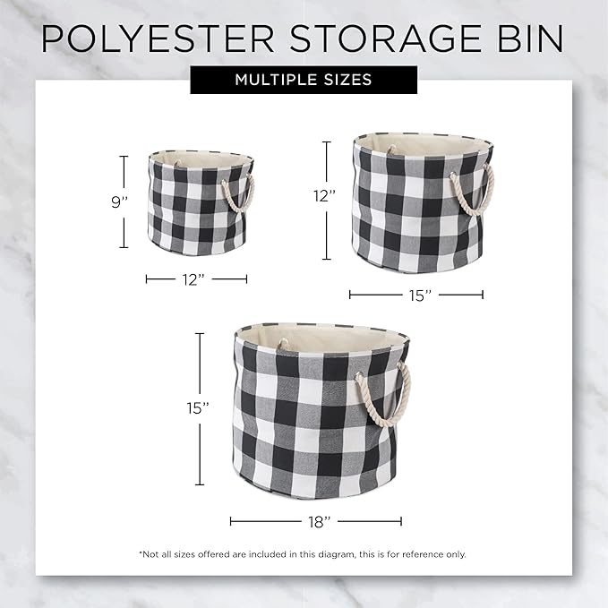 Bone Dry Pet Storage Collection Striped Paw Patch Bin, Black, Small Round