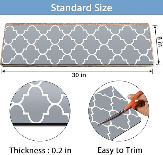 Rubber Carpet for Stairs, 15 Pack Non Slip Stair Treads Indoor for Wooden Steps, 30x8 Inch Reusable Staircase Runner Safety Step Carpet Treads for Wood Stairs, Lantern Grey