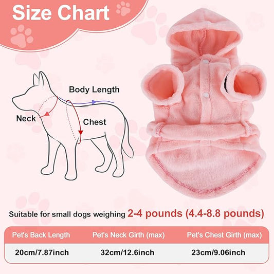 Bathrobe for Teacup Dogs, Dog Bath Robe, Dog Towel Robe, Hooded Dogs Bathrobe Towel Quick Drying and Super Absorbent Bath Towel with Belt(Pink)