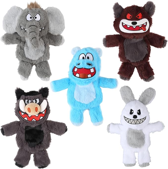 Bzonsmart Dog Squeaky Toys.Tough Plush Chew Toys Bundle for Small Medium Large Breed Chewer.Interactive Dog Toys to Keep Them Busy .Durable Anti-Boredom Dog Toys for Teething Chewing Playing Training