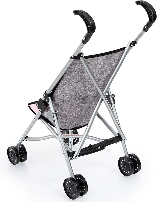 Bayer Doll Umbrella Stroller for Toddlers Foldable Grey 18-Inch, Easy Storage Lightweight Portable