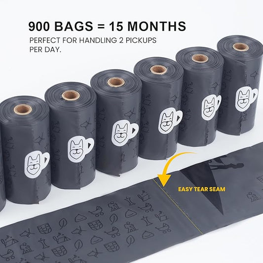 SVD.PET Dog Poop Bags Rolls, 900 Bags with Waste Bag Holder, 100% Leak-Proof, Unscented Dog Bags for Poop, Pet Waste Bag Refill Rolls
