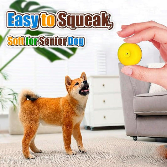 Squeaky Dog Toys for Small Dogs 2.2", Flat Squeaky Dog Balls Small Dog Toy Ball, Latex Dog Squeaky Toys Ball Indoor, Outdoor