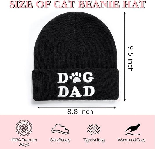 Winter Knitted Beanie Hat and Themed Scoks for Dog Cat Lover Gifts, Christmas Stocking Stuffers for Men Women