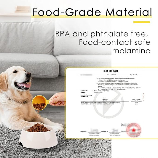 SUPERDESIGN 1 Cup Dog Food Scoop for Container Melamine Measuring Scoop for Dogs Cats Birds and Rabbits Pet Food Feeding Scoop Dishwasher Safe - Yellow