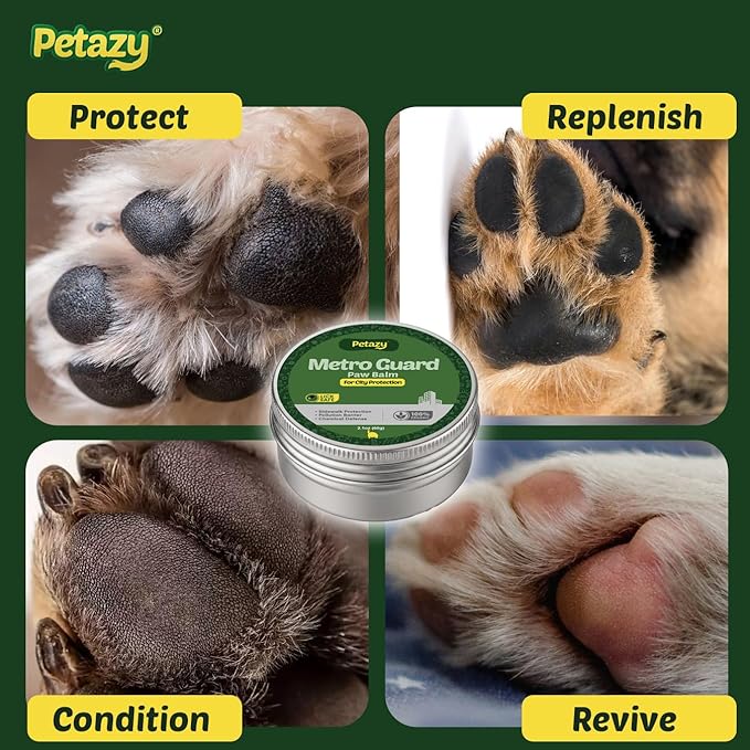 Metro Dog Paw Balm for Dogs - Protects Paws from Hot Pavement, Pollution & City Surfaces, Natural Paw Wax and Nose Balm with Beeswax, Aloe Vera, Shea Butter, Coconut Oil & Vitamin E