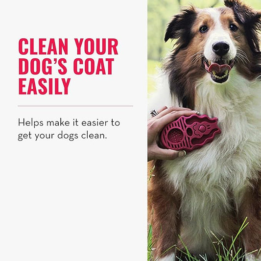 KONG - ZoomGroom - Dog Brush for Grooming and Shampooing - Red Brush for Large Dogs