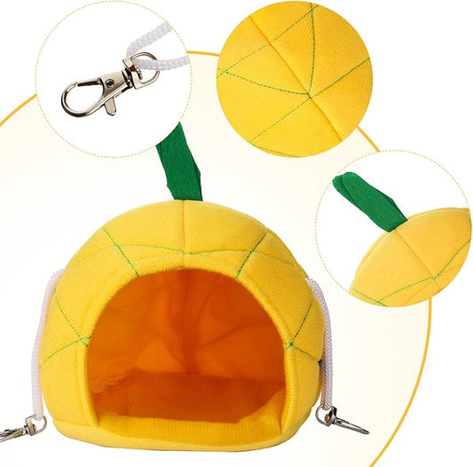 Jetec 2 Pcs Hamster Hammock Soft Bed Small Pet Animals Hamster Hanging House Cage Nest for Guinea Pig Rat Chinchilla Sleep and Play, Banana and Pineapple(Yellow)