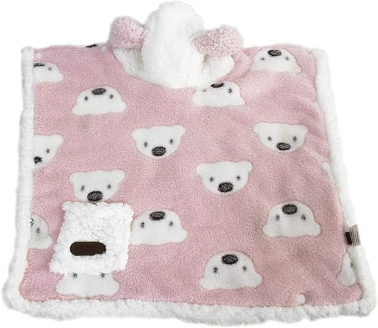GabeFish Dog Cape Blanket for Small Dogs, Cute Puppy Fleece Pajamas, Cats Cold Weather Coat Wraps with Hood Pink Small