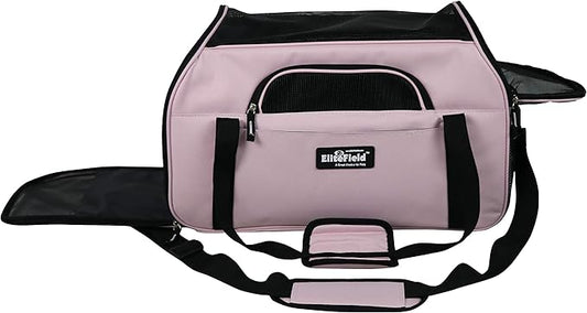 EliteField Soft Sided Pet Carrier (3 Year Warranty, Airline Approved), Multiple Sizes and Colors Available (Large: 19" L x 10" W x 13" H, Pink)