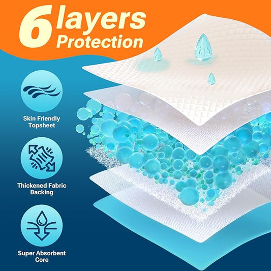 Extra Large Puppy Pads 28"x34",Super Absorbent Disposable Pee Pads for Dogs / Wee Wee Pads / Potty Training Pads, Incontinence Bed Underpads for Adults, 100 Count