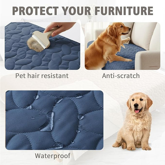 Ameritex Pet Bed Cover Dog Bed Blanket for Sofa and Furniture Waterproof New Pattern Design (30x70 Inch, Navyblue)