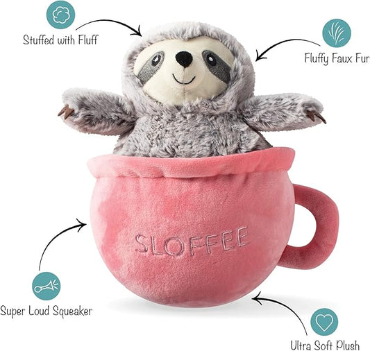 Fringe Studio Slown' Dwn for Summer Sloth Pet Toy, Sloffee (289377)
