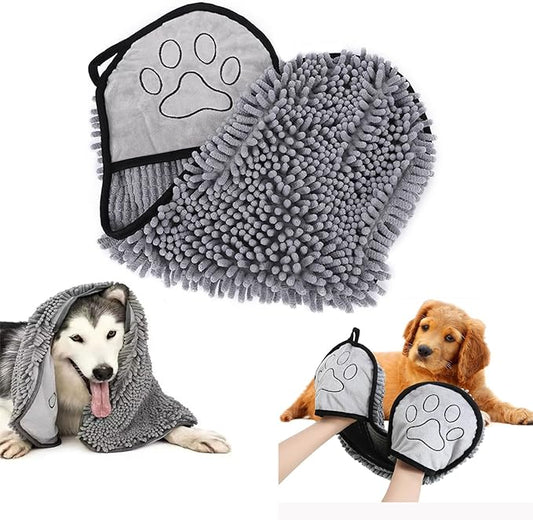 Quick Dry pet Dog Towels,Ultra Absorbent Microfiber, Suitable Dog and cat Bath Towel, Comfortable Hand Pockets, Indoor Outdoor Use,Durable Material,Machine Washable (24.4 * 9.8in)