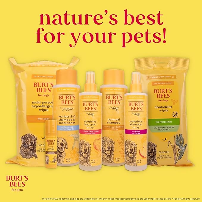 Burt's Bees for Pets Double Sided Pin & Hemp Bristle Dog Brush | Best All-Purpose Dog Brush to Reduce Shedding | for Long & Short Haired Large Dogs, Bamboo (Pack of 1)