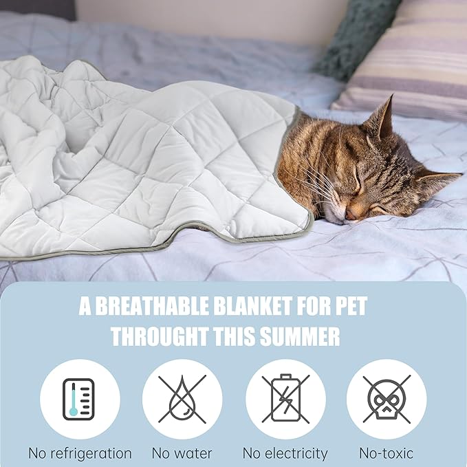 Leekalos Dog Cooling Mat,Pet Cooling Pads for Dogs Blanket,Summer Cooling Bed for Cats Blanket,Portable Pet Cooling Cushion for Home & Outdoor,Keep Cooling for Pets (Cool Grey, Large(40"x60"))
