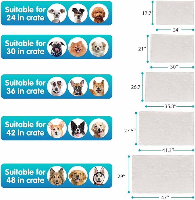 Dog Bed Mat Crate Pads for Dog Cages 24x17.7 Inch Washable Anti-Slip Dog Kennel Pad Soft Small Puppy Cage Cushion Liner, Pink