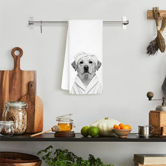 Funny Labrador Retriever Hand Towels, Labrador Retriever Gifts for Women, Yellow Lab Gifts Decorative Hand Towels for Bathroom Decor, Funny Dog Bathroom Decor, 16x24 Inch