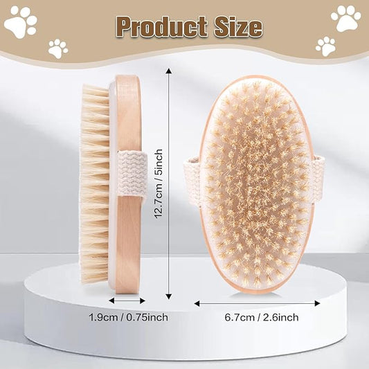 Soft Pet Palm Brush for Dog & Cat, Dog Palm Shampoo Brush for Grooming & Cleaning, Handle Brushes for Short & Long Haired Cat, Natural Pet Fur Care Oil for Reducing Shedding, Shining Coat