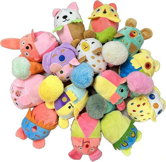 20 Pack Puppy Squeaky Dog Toys Set Plush Puppies,Cute Chew Pets Dog Toy with Squeakers for Small Dogs Playtime