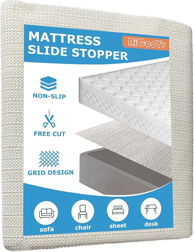 Non Slip Rug Pad Grippers 8 x 10 Ft for Hardwood Floors, Mattress Slide Stopper Thick Carpet Pads Gripper for Tile Floors,Rug Grip for Area Rug,Sofa,Bed,Chair,Cushion Keep Your Rugs Safe and in Place